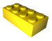Gele LEGO steen 2 x 4